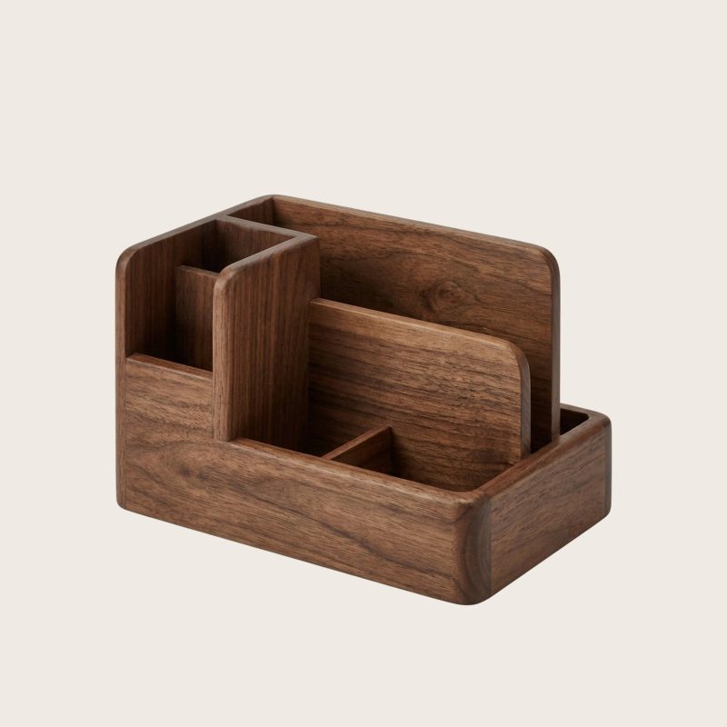 Walnut Desk Organiser