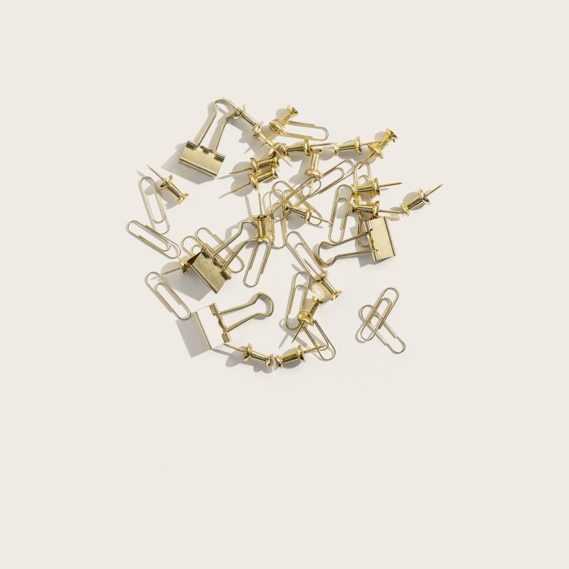 Brass Paper Clips, Box of 100
