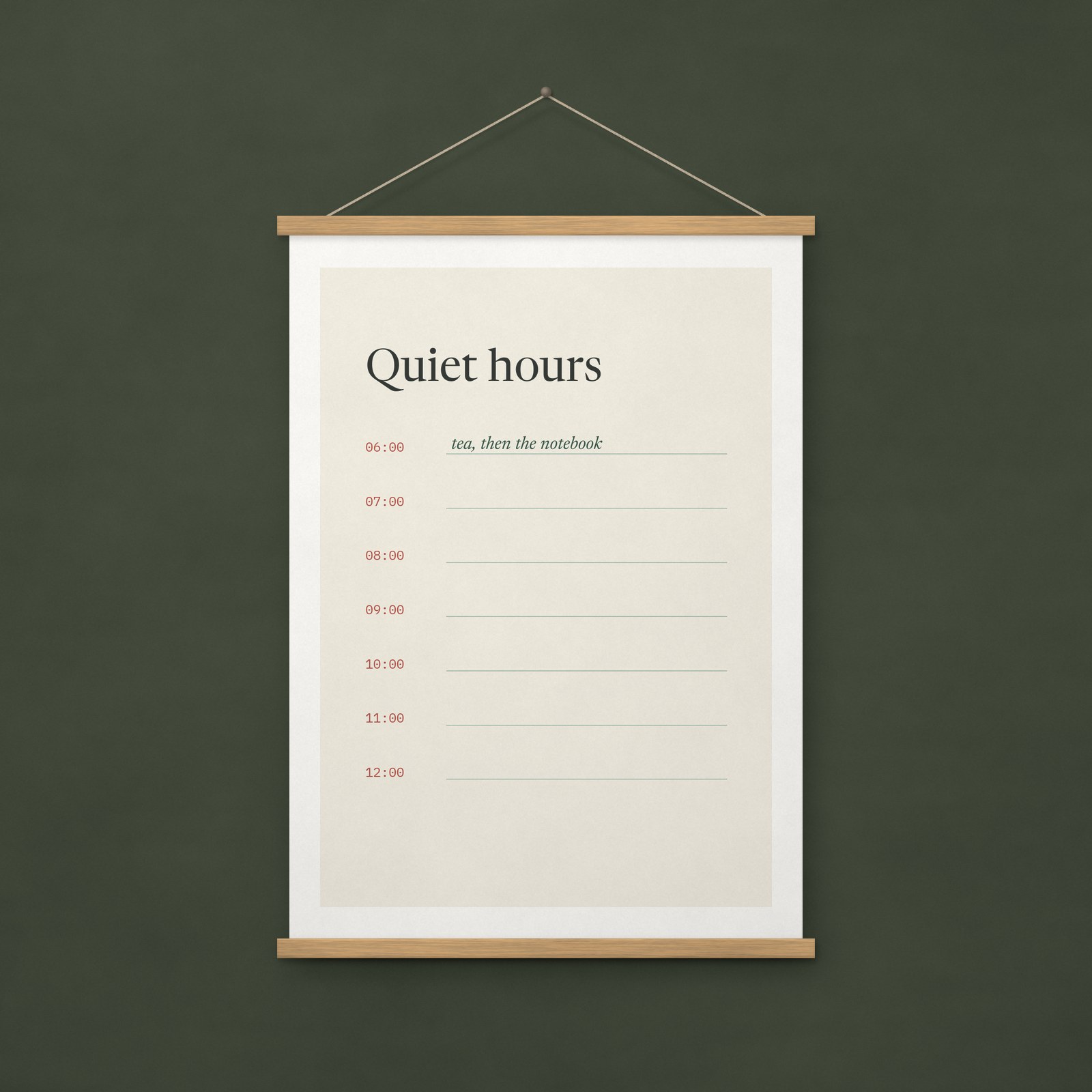 Quiet Hours Print – A4