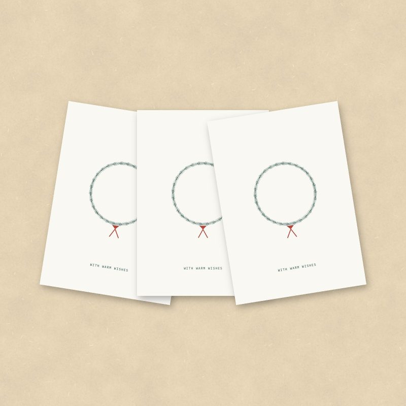 Christmas Cards, Wreath, Set of 10
