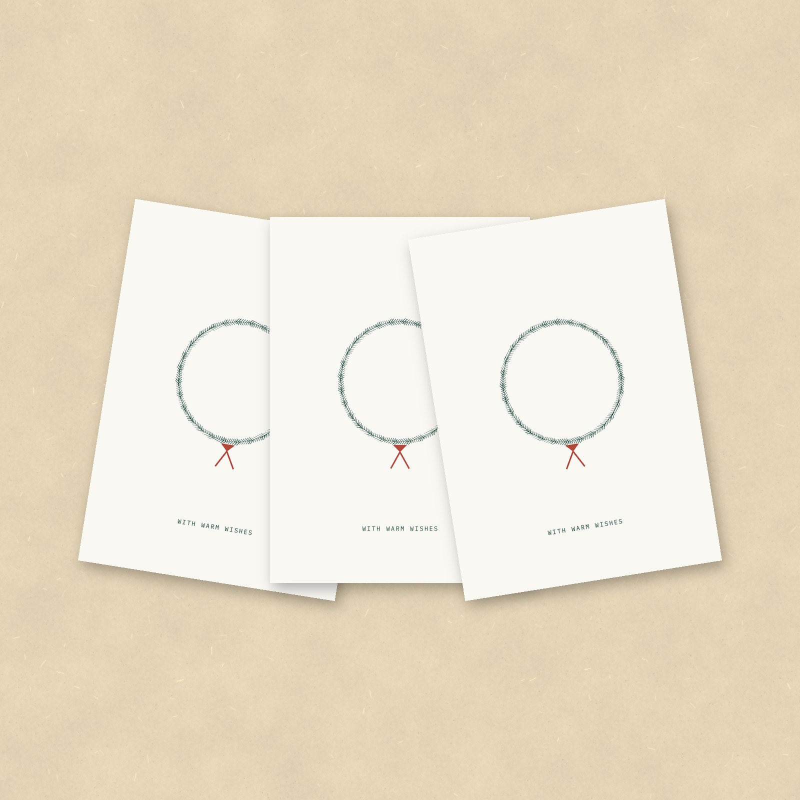 Christmas Cards, Wreath, Set of 10
