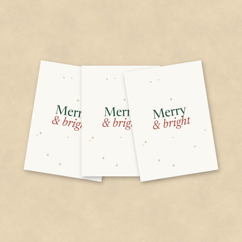 Christmas Cards, Merry & Bright, Set of 10