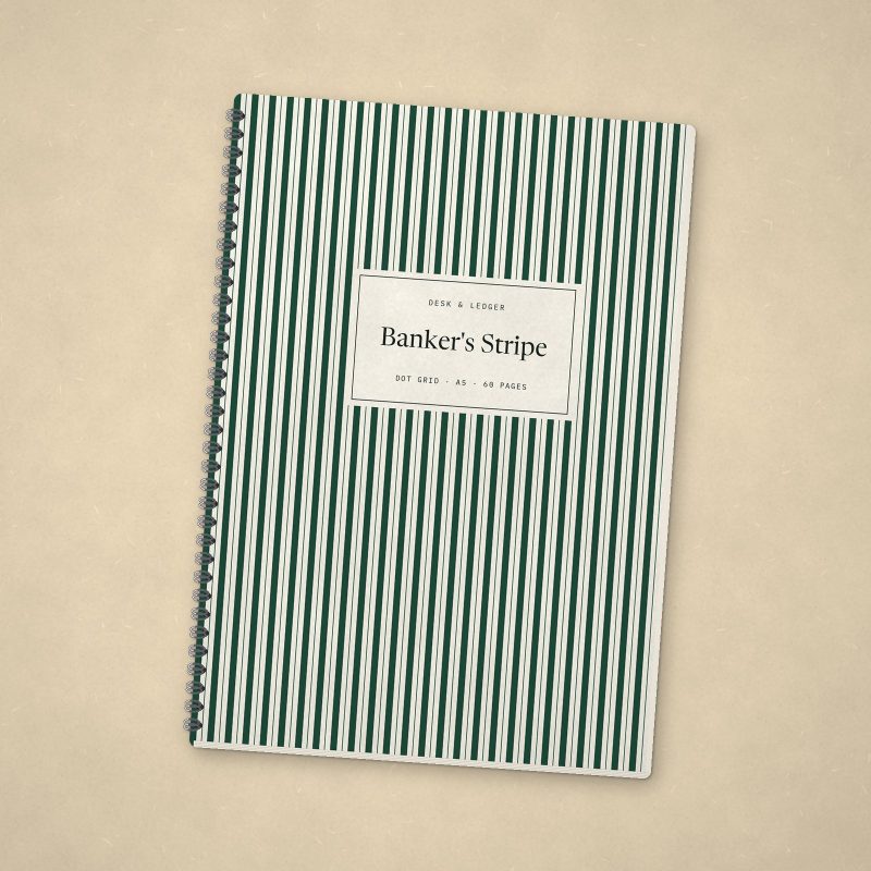 Banker's Stripe Notebook – Dot grid