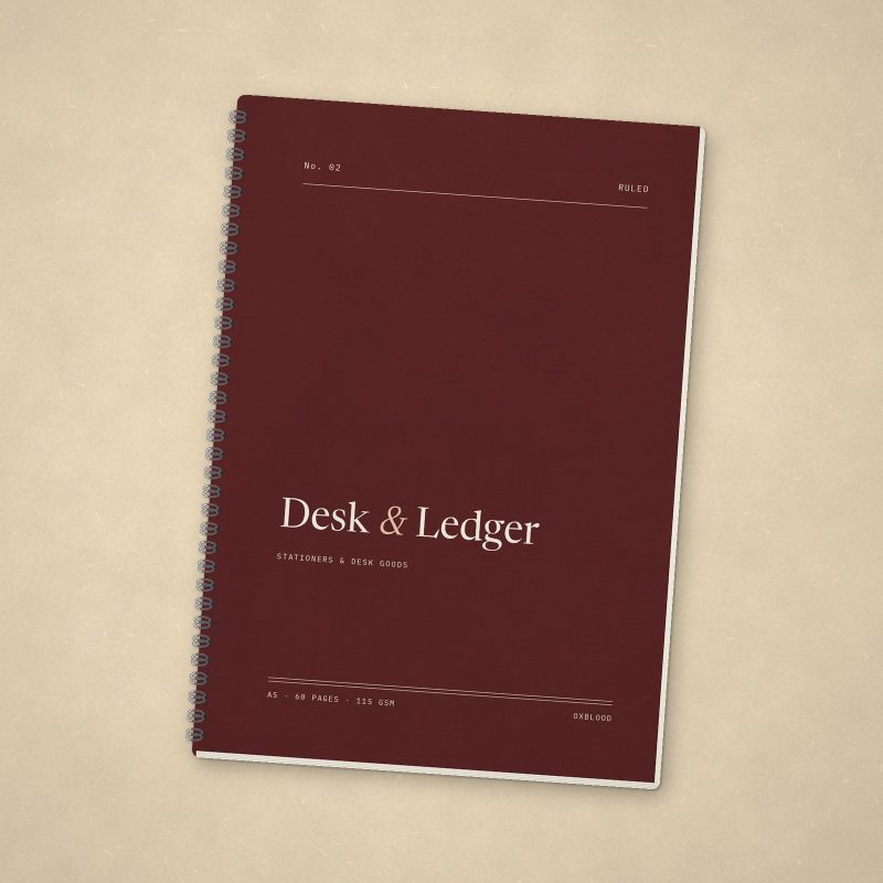 Ledger Notebook, Ruled – Oxblood