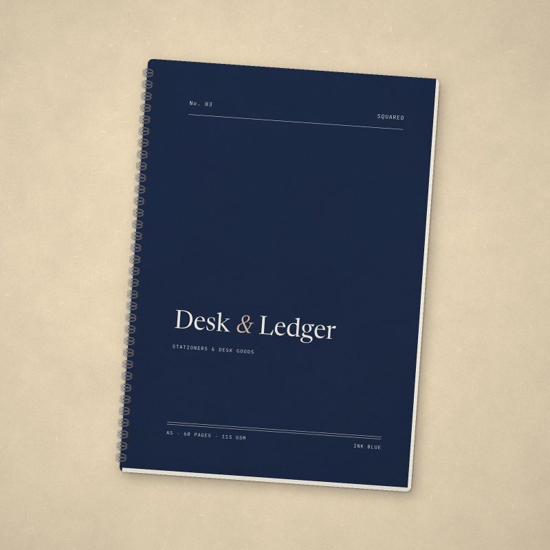 Ledger Notebook, Squared – Ink blue