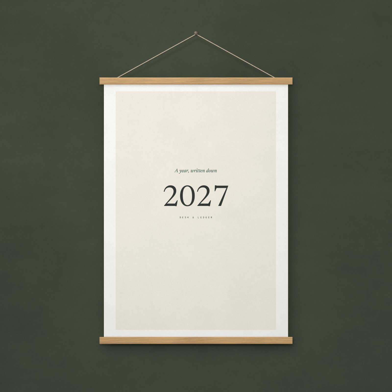 2027 Wall Calendar, Ledger