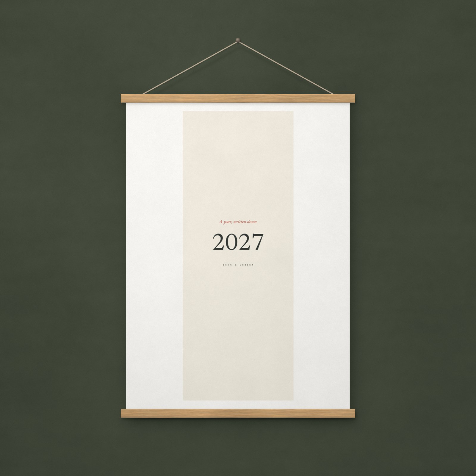 2027 Slim Wall Planner, Ledger