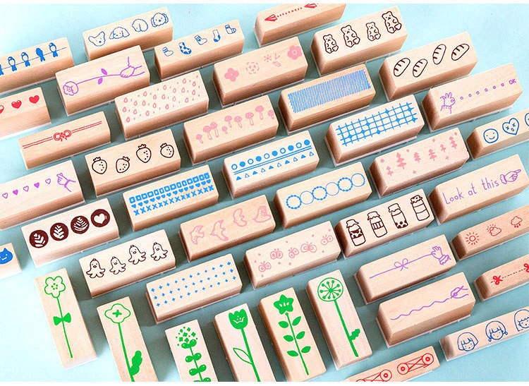 Wooden Journal Stamps, Set of 6