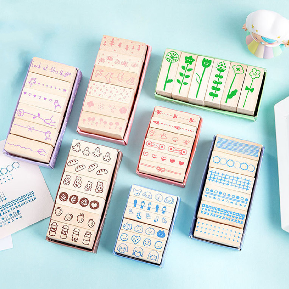 Wooden Journal Stamps, Set of 6